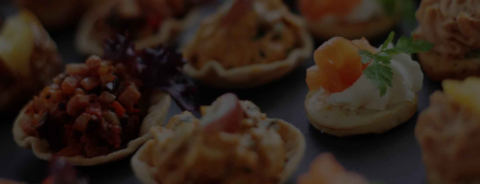 canape selection on slate platter